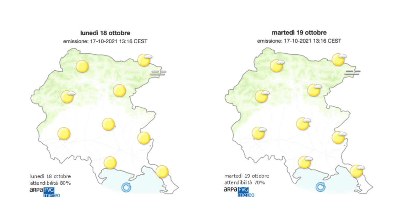 Meteo, inizio settimana con cielo sereno sul Goriziano e brezza